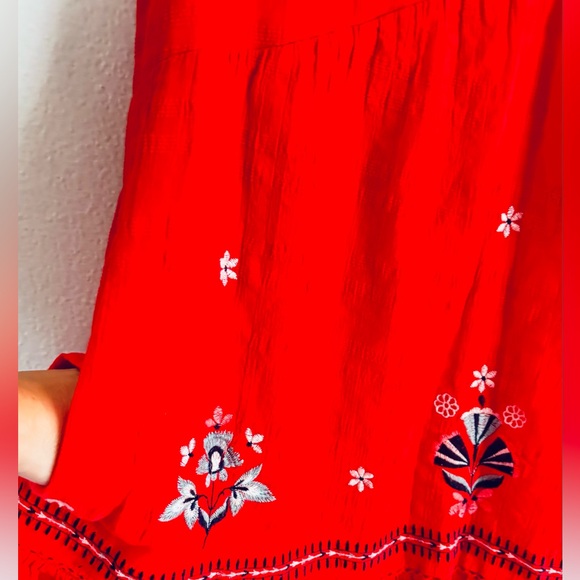 Knox Rose Red Embroidered Sleeveless Dress. Size M. - Picture 4 of 9